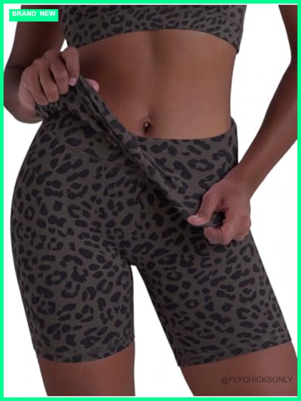 Sunzel No Front Seam High Waisted Fold Over Biker Shorts Active Yoga Gym